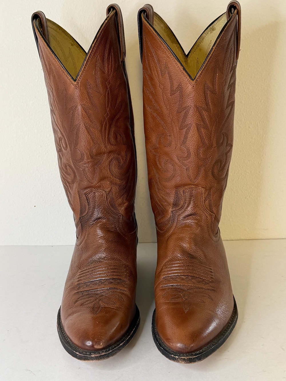 Vintage Dan Post Milwaukee Brown Leather Cowboy Boots 9.5 D